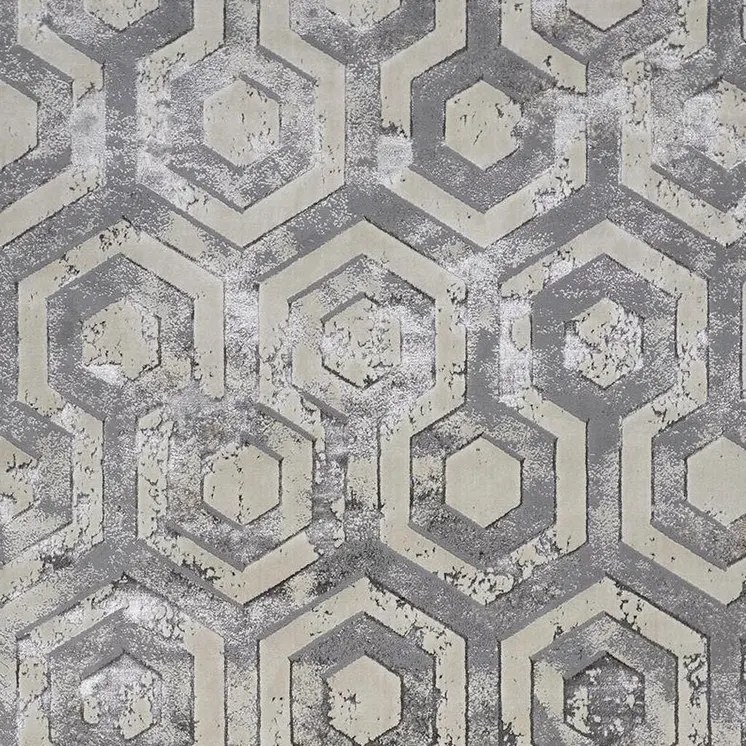 9' X 12' Gray Taupe And Silver Abstract Area Rug