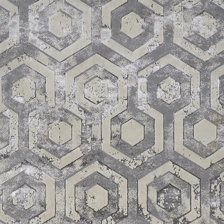 10' X 13' Gray Taupe And Silver Abstract Stain Resistant Area Rug