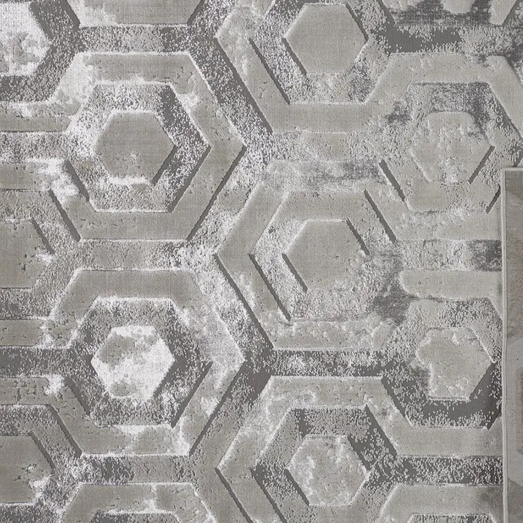 12' X 15' Gray Taupe And Silver Abstract Area Rug