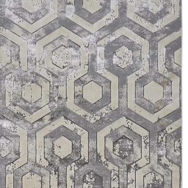 12' X 18' Gray Taupe And Silver Abstract Area Rug