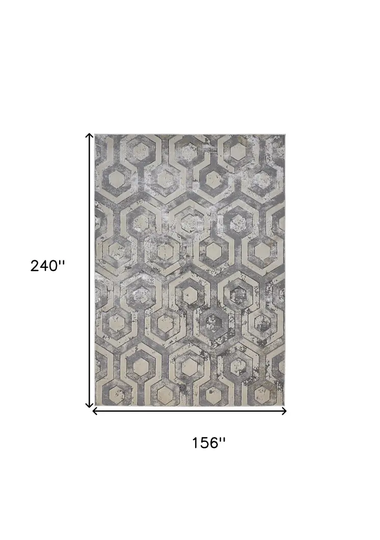 13' X 20' Gray Abstract Area Rug
