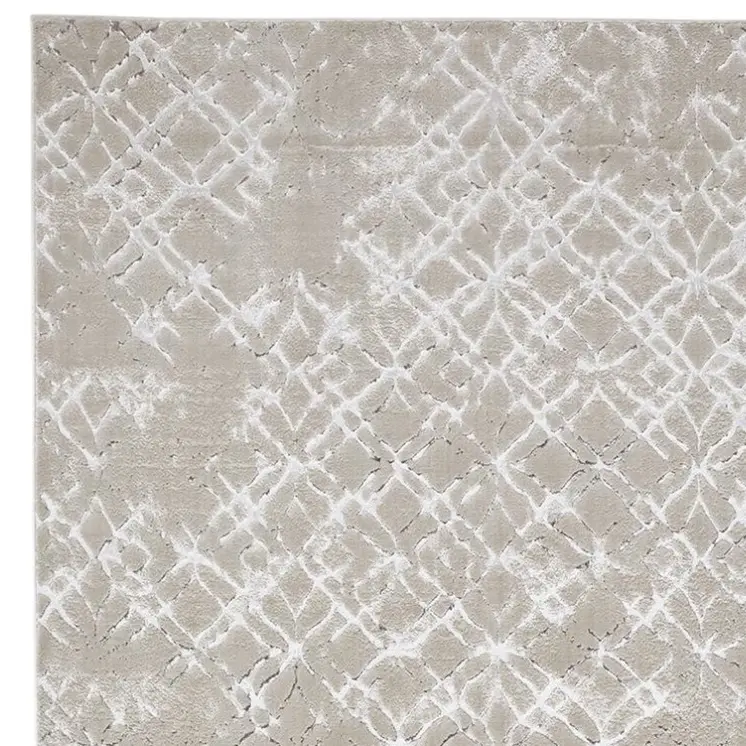 4' X 6' Silver and Gray Abstract Non Skid Area Rug