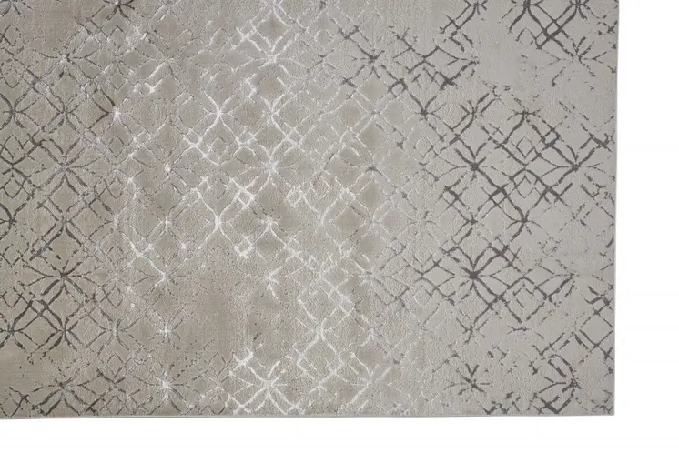 13' X 20' Silver and Gray Abstract Area Rug