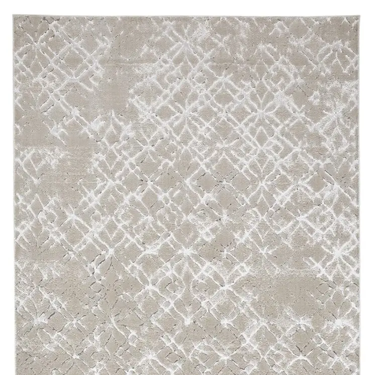 2' X 3' Silver Gray And White Abstract Stain Resistant Area Rug