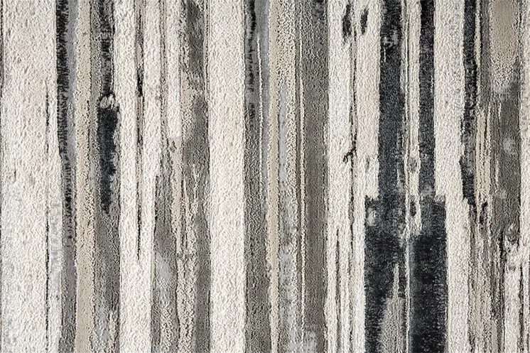 5' X 8' Black and Silver Abstract Non Skid Area Rug