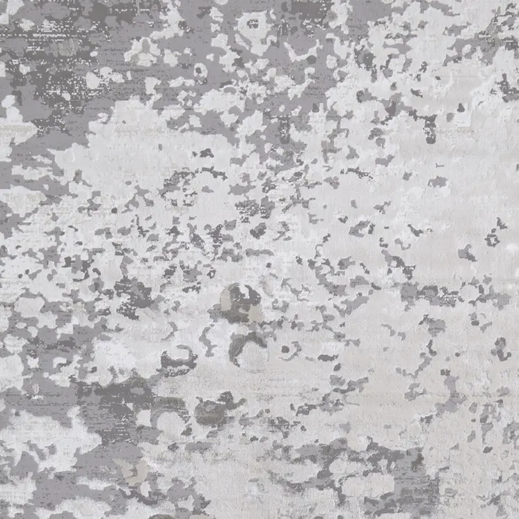 4' X 6' Silver Gray And White Abstract Area Rug