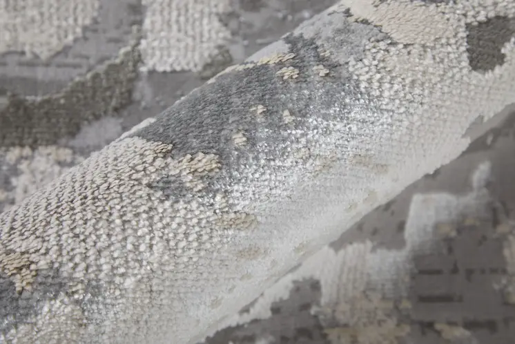 8' X 10' Silver and Gray Abstract Non Skid Area Rug
