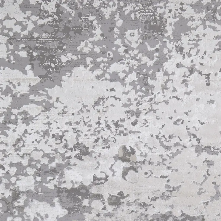 7' X 10' Silver Gray And White Abstract Stain Resistant Area Rug