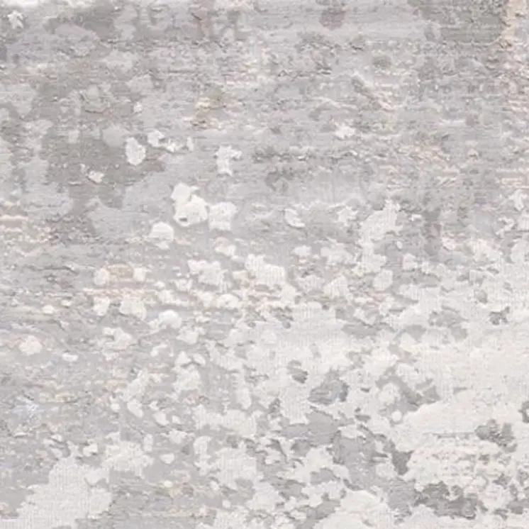 8' Gray and Silver Abstract Power Loom Runner Rug
