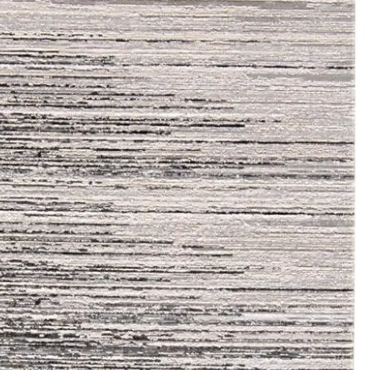 8' Black Silver And Gray Abstract Runner Rug
