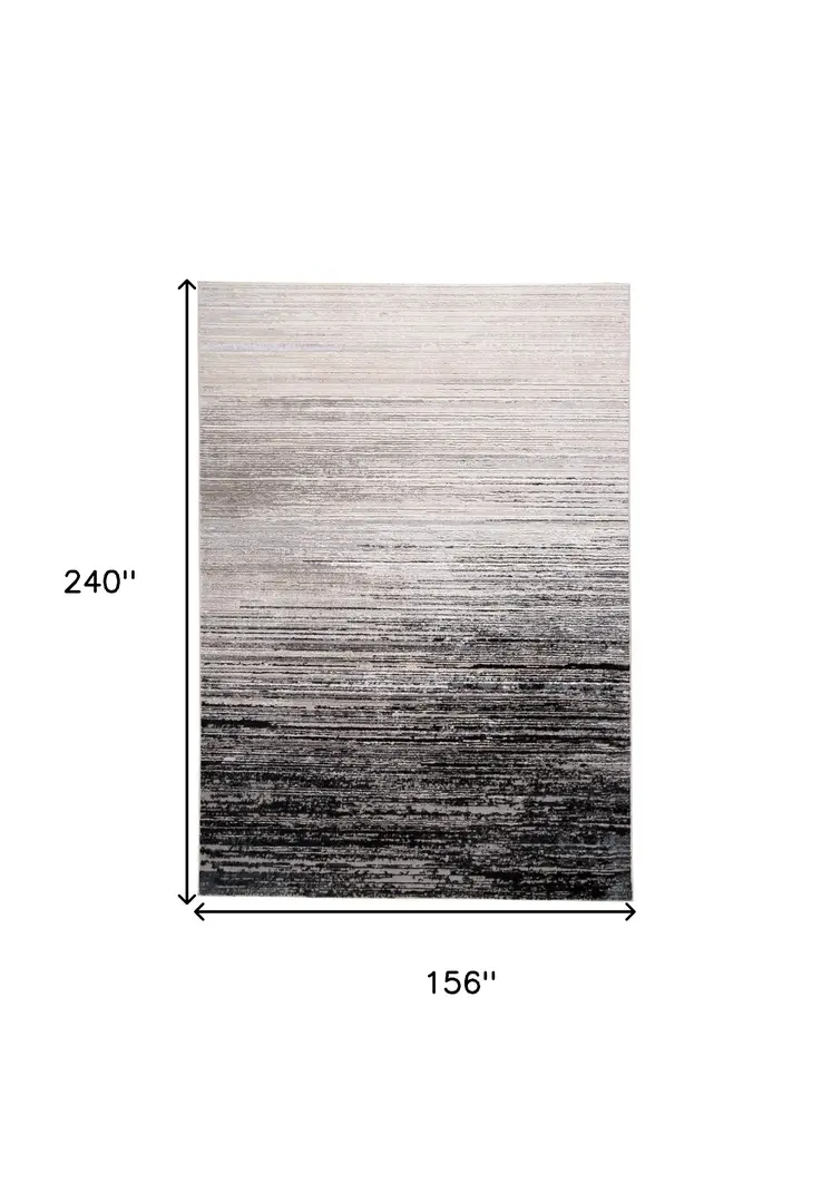 13' X 20' Beige and Black Abstract Area Rug