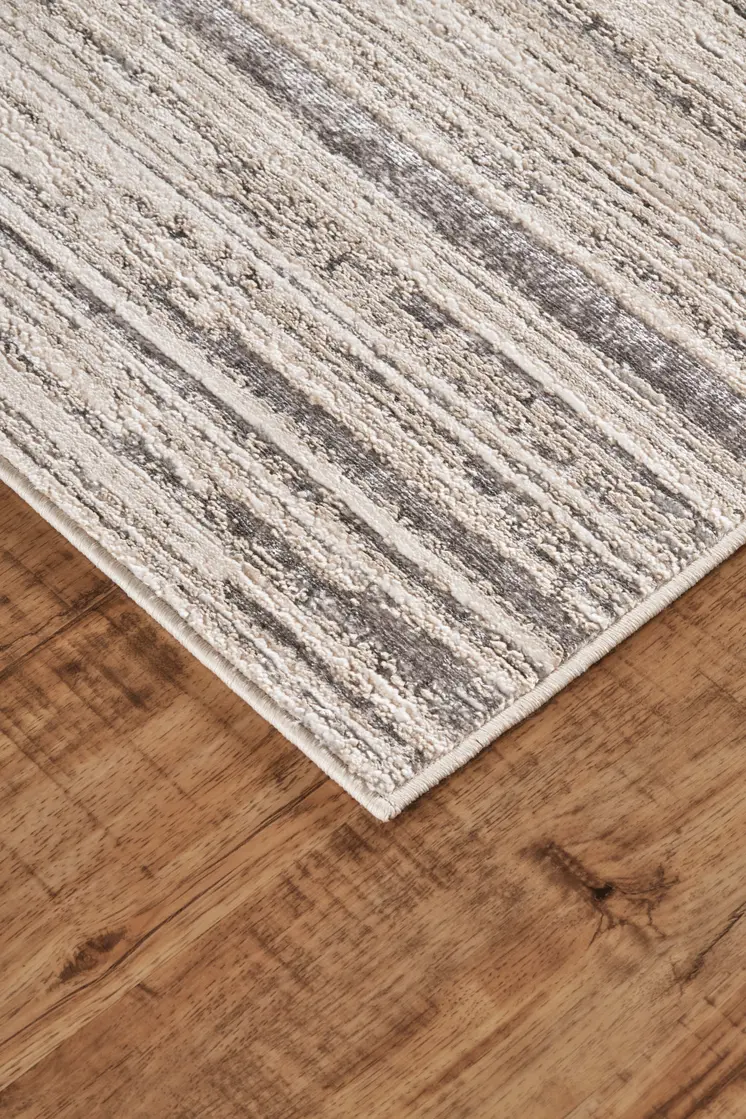 13' X 20' Beige and Black Abstract Area Rug
