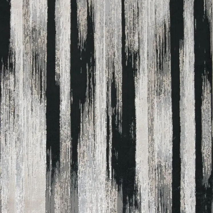 12' X 15' Black Silver and Gray Abstract Power Loom Area Rug