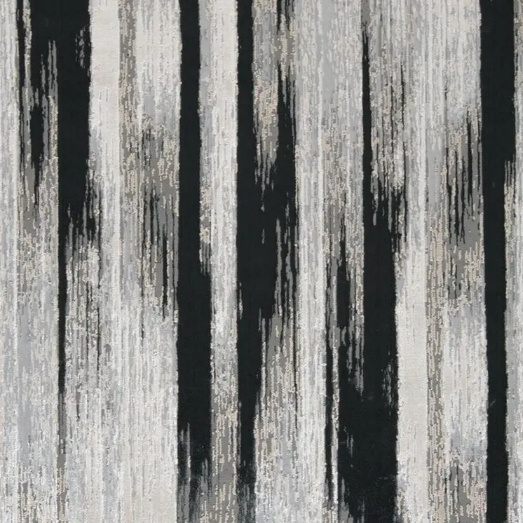 2' X 3' Black Silver and Gray Abstract Power Loom Area Rug