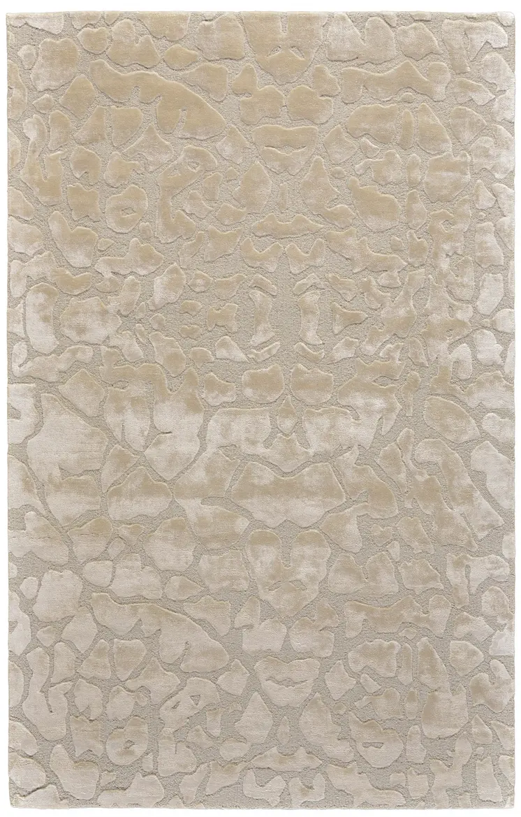 2' X 3' Gray and Ivory Abstract Hand Tufted Non Skid Area Rug