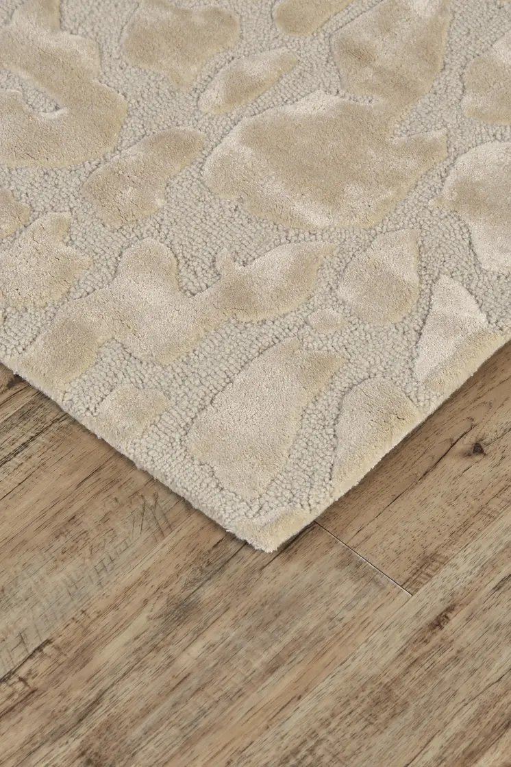 2' X 3' Gray and Ivory Abstract Hand Tufted Non Skid Area Rug