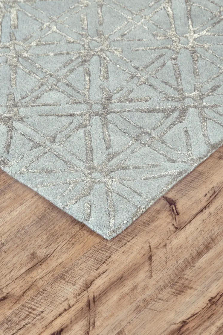 2' X 3' Gray Wool Abstract Hand Tufted Area Rug