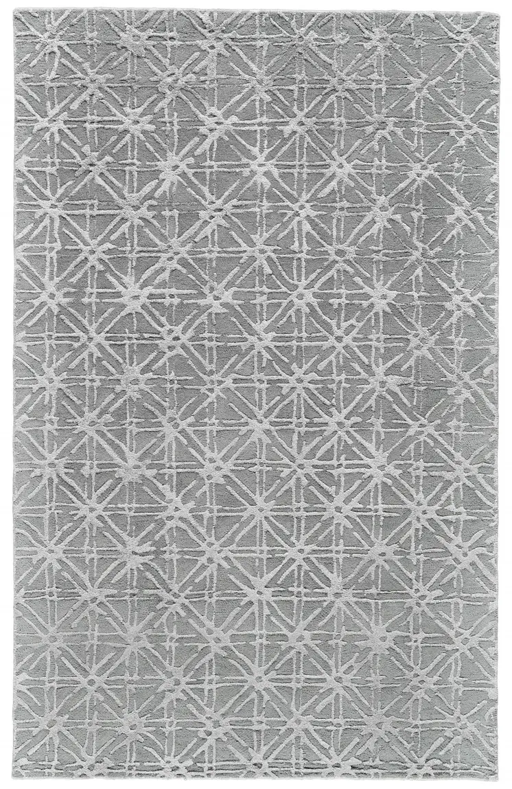 4' X 6' Gray Wool Abstract Hand Tufted Area Rug