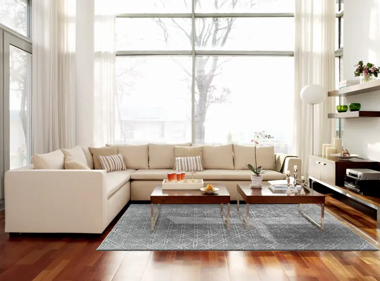 4' X 6' Gray Wool Abstract Hand Tufted Area Rug
