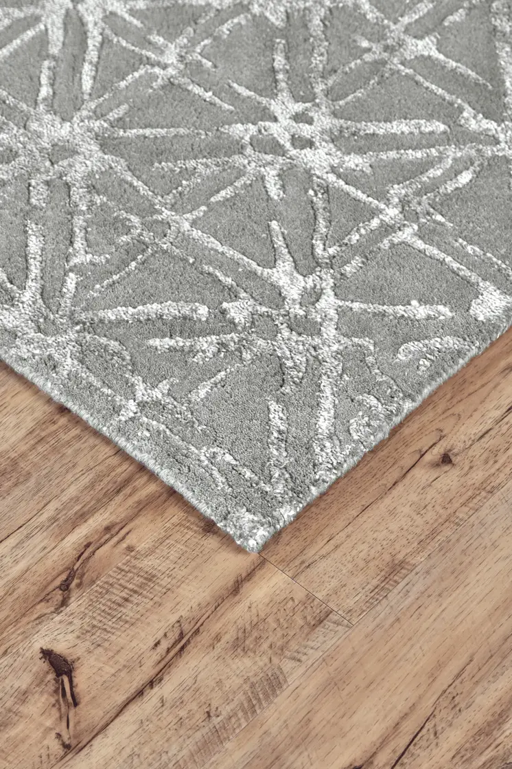 4' X 6' Gray Wool Abstract Hand Tufted Area Rug