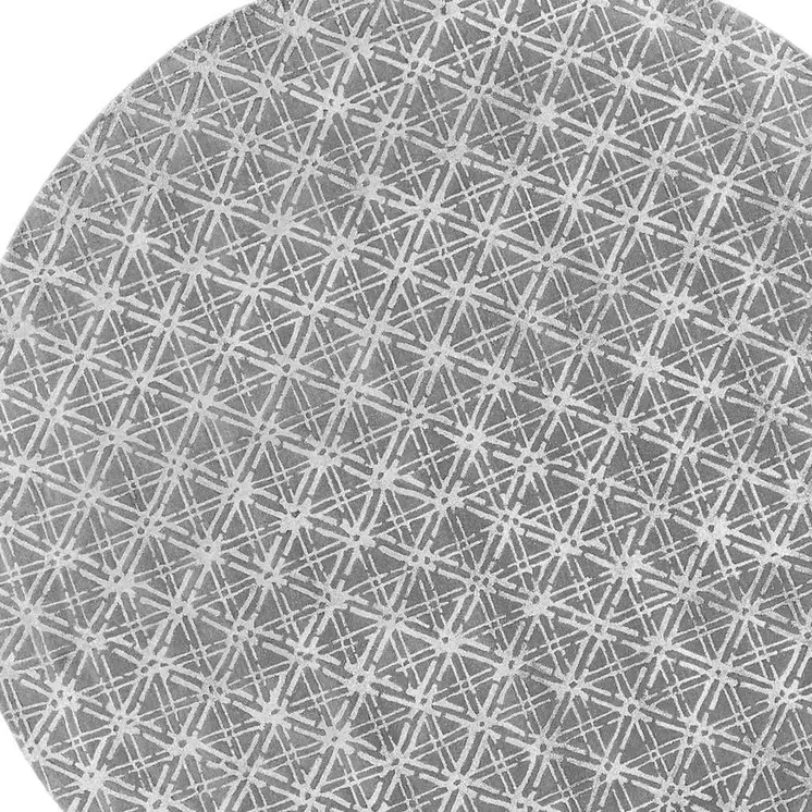 10' Gray And Silver Round Wool Abstract Tufted Handmade Area Rug