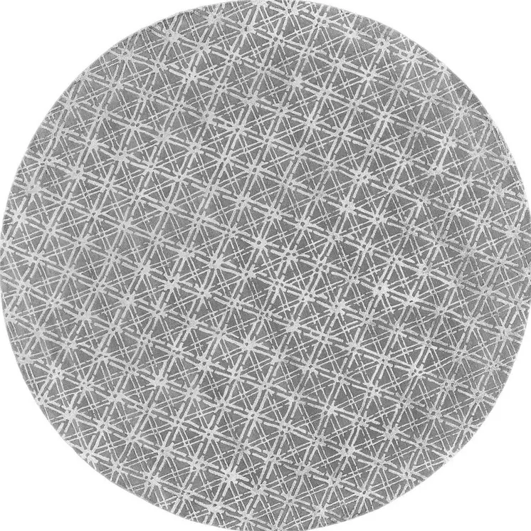 10' Gray And Silver Round Wool Abstract Tufted Handmade Area Rug