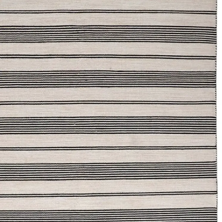 4' X 6' Black And White Striped Hand Woven Area Rug