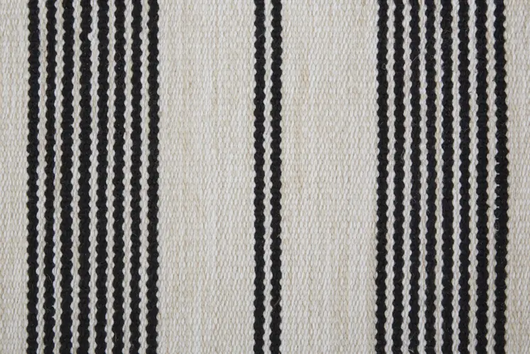 4' X 6' Black And White Striped Hand Woven Area Rug