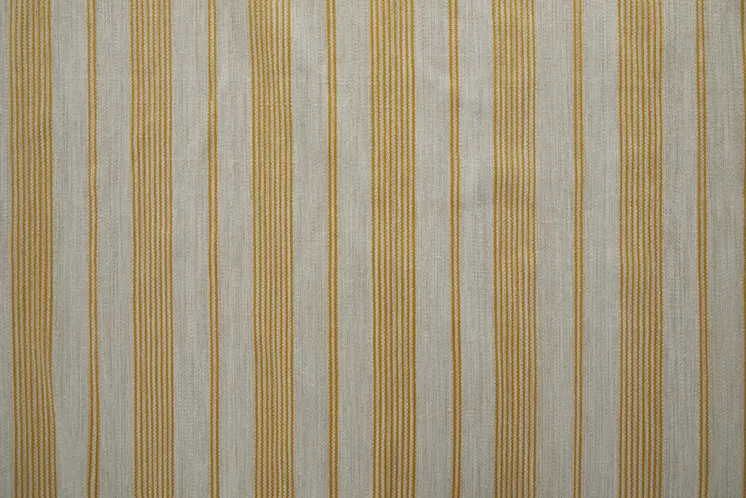 5' X 8' Yellow And Ivory Striped Dhurrie Hand Woven Stain Resistant Area Rug