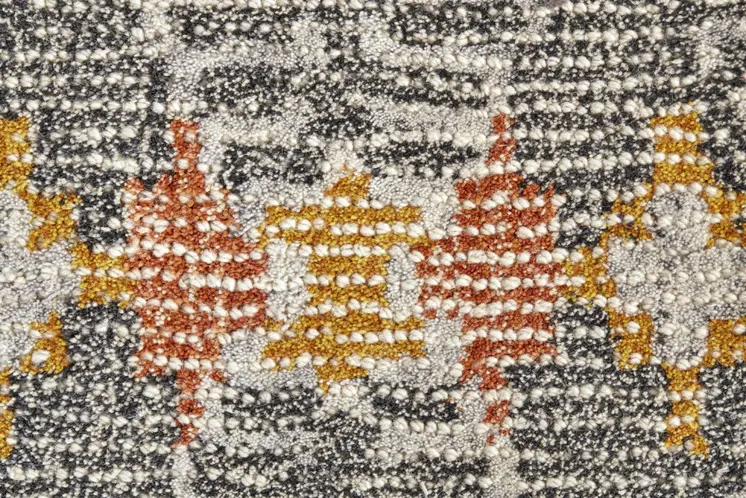 5' X 8' Gray and Ivory Wool Geometric Hand Tufted Area Rug