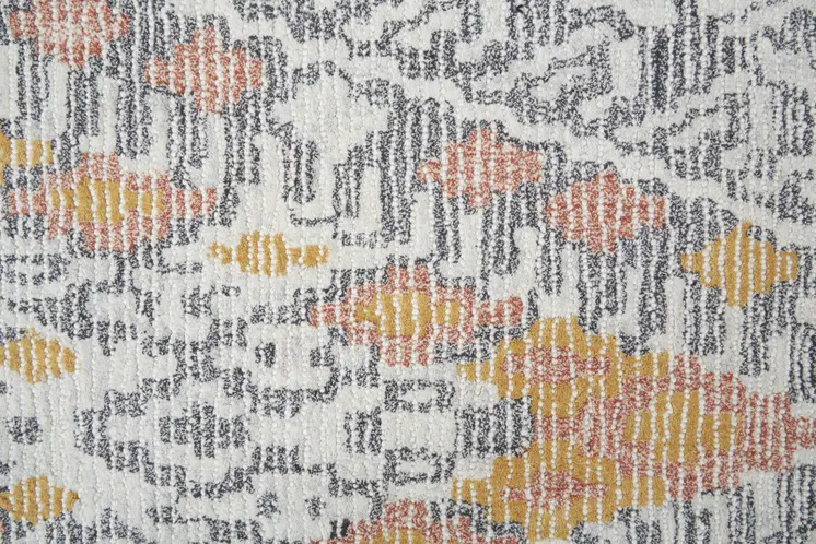 5' X 8' Gray and Ivory Wool Geometric Hand Tufted Area Rug