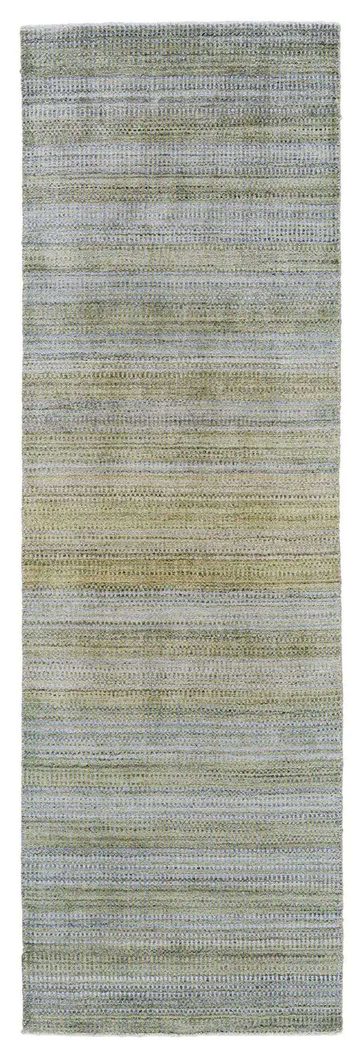 10' Blue and Green Ombre Hand Woven Runner Rug