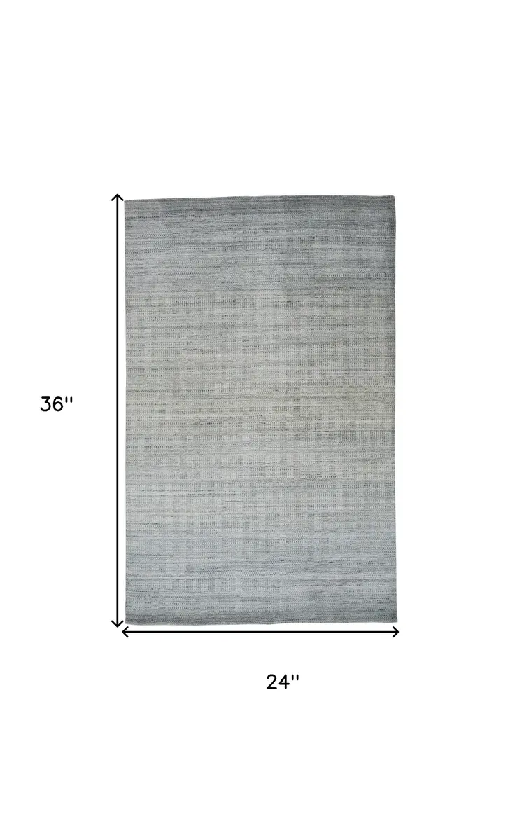 2' X 3' Blue and Gray Ombre Hand Woven Area Rug