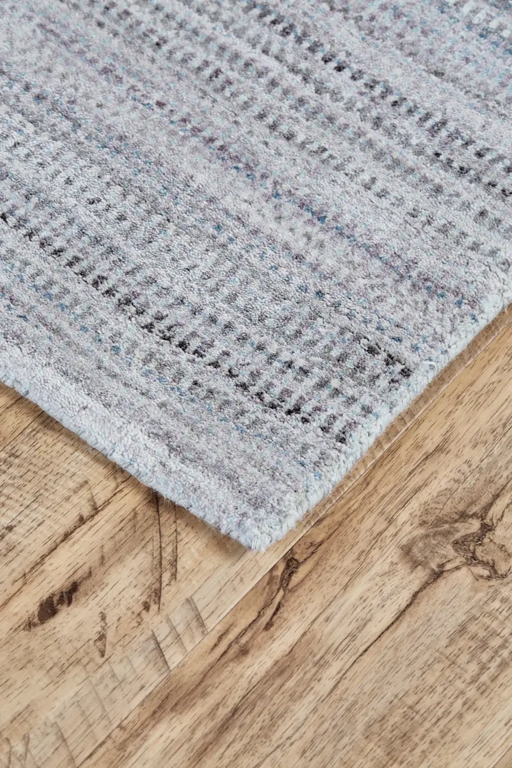 5' X 8' Blue Gray And Purple Ombre Hand Woven Area Rug