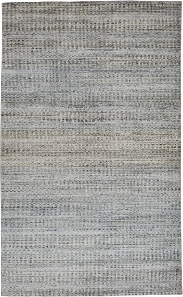 8' X 11' Blue and Gray Ombre Hand Woven Area Rug