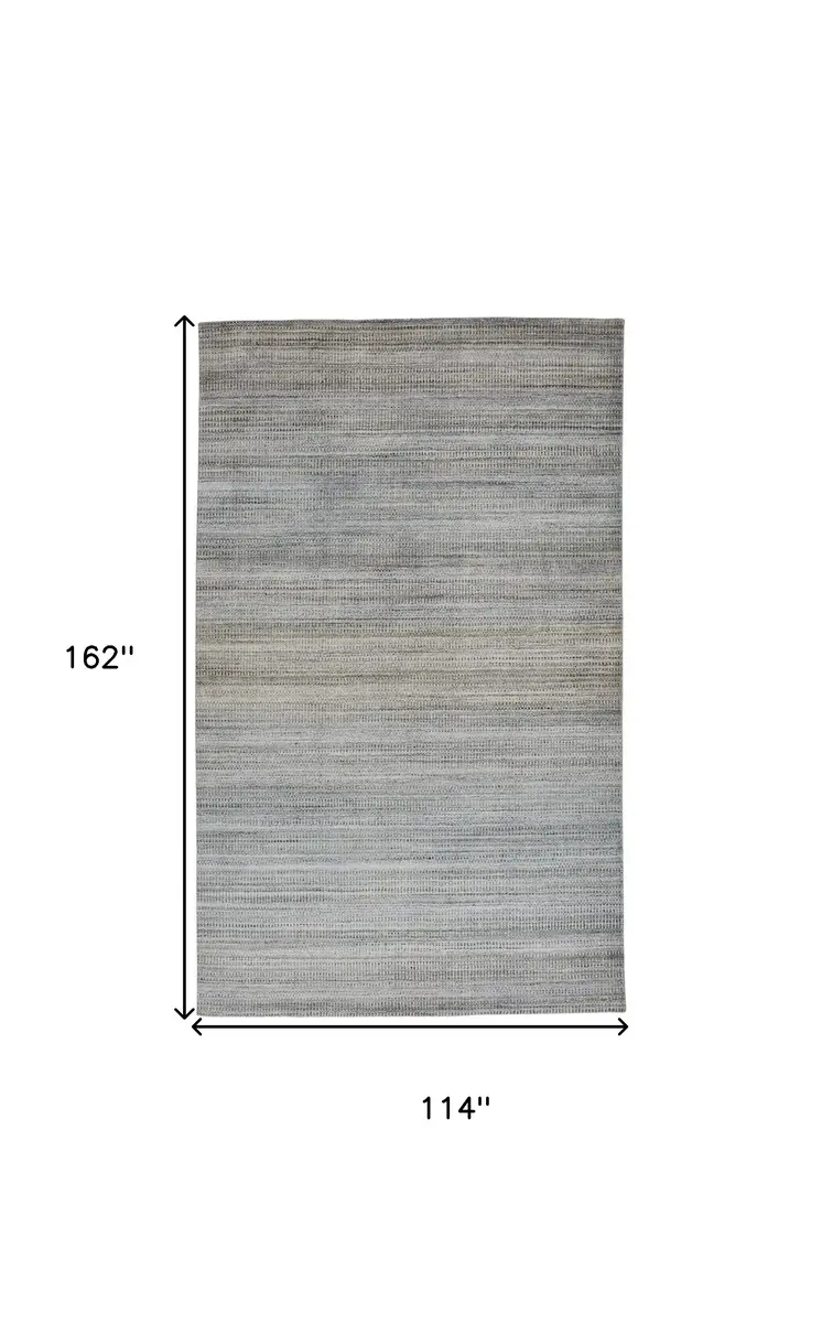 10' X 13' Blue Gray And Purple Ombre Hand Woven Area Rug