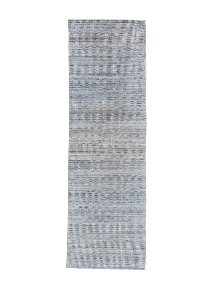 10' Gray and Purple Ombre Hand Woven Runner Rug