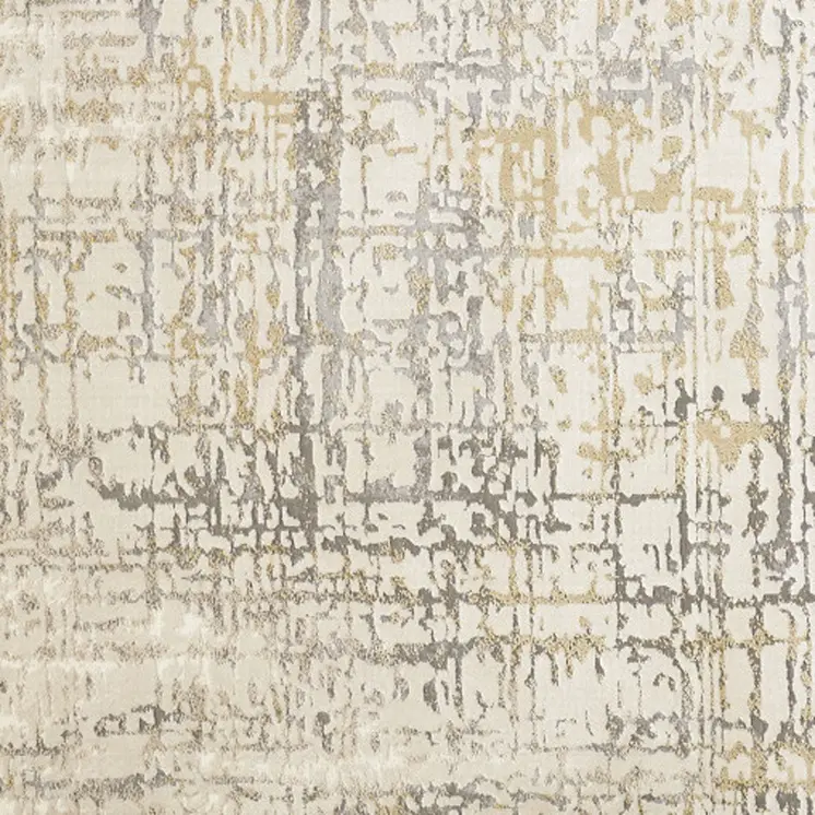 7' X 10' Gray and Ivory Abstract Area Rug