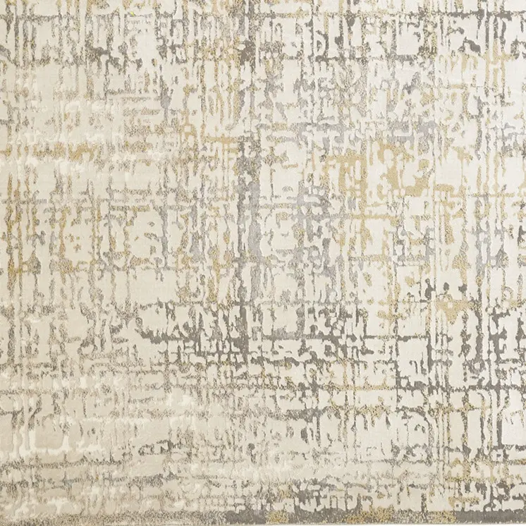7' X 10' Gray and Ivory Abstract Area Rug