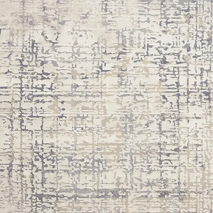 12' X 15' Ivory And Gray Abstract Stain Resistant Area Rug