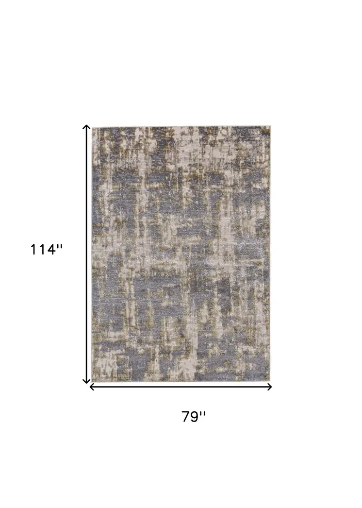 7' X 10' Gray Abstract Area Rug