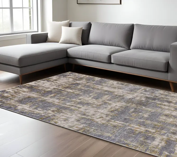 8' X 11' Gray Abstract Area Rug