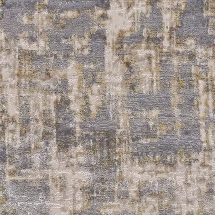 12' X 15' Gray and Gold Abstract Area Rug