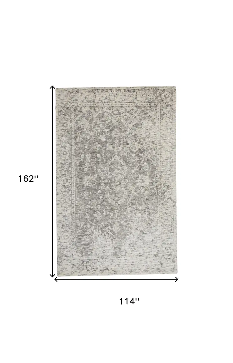10' X 13' Ivory And Gray Abstract Hand Woven Area Rug