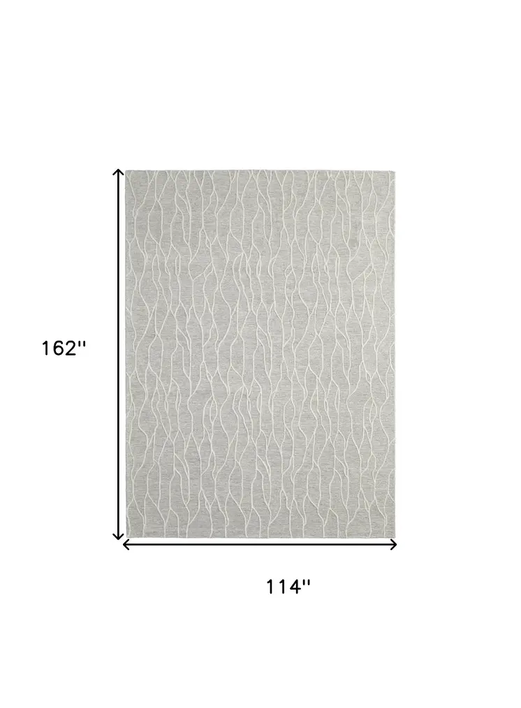 10' X 13' Taupe And Ivory Wool Abstract Tufted Handmade Stain Resistant Area Rug