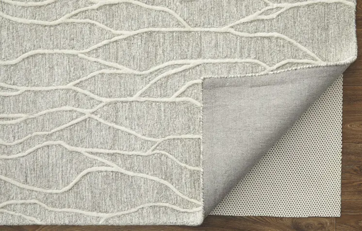 10' X 13' Taupe And Ivory Wool Abstract Tufted Handmade Stain Resistant Area Rug