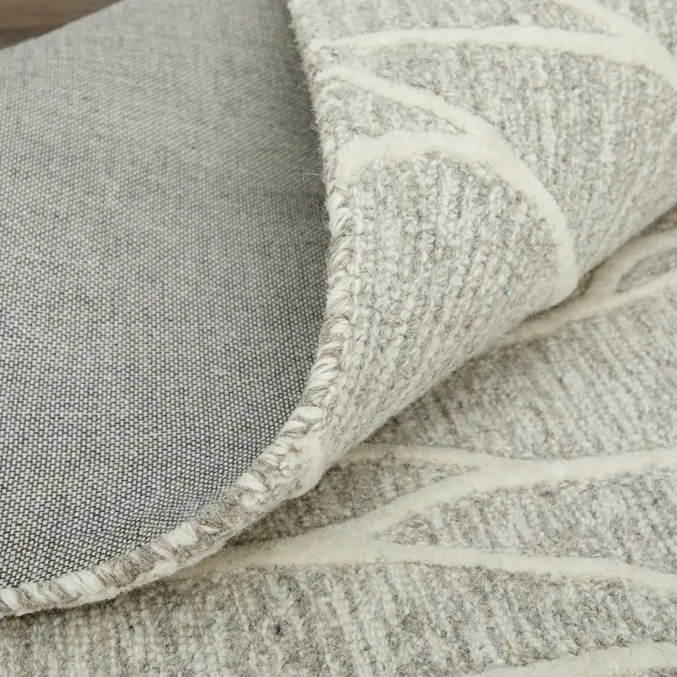10' X 13' Taupe And Ivory Wool Abstract Tufted Handmade Stain Resistant Area Rug