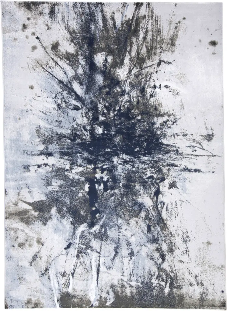 7' X 10' Blue and Gray Abstract Non Skid Area Rug