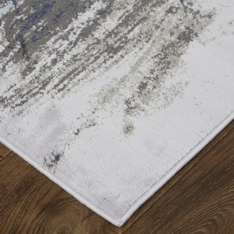 7' X 10' Blue and Gray Abstract Non Skid Area Rug