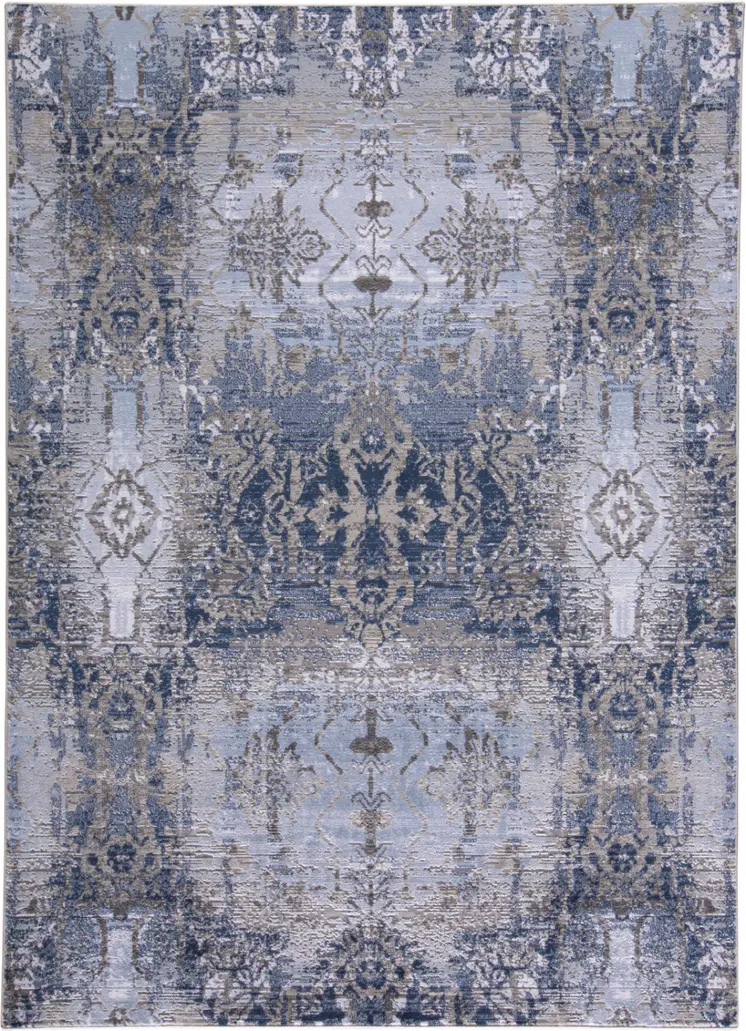 7' X 10' Gray and Ivory Abstract Non Skid Area Rug
